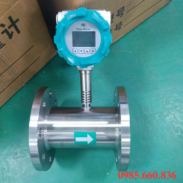 Đồng hồ đo nước điện tử inox tuabin 220V màn hình liền