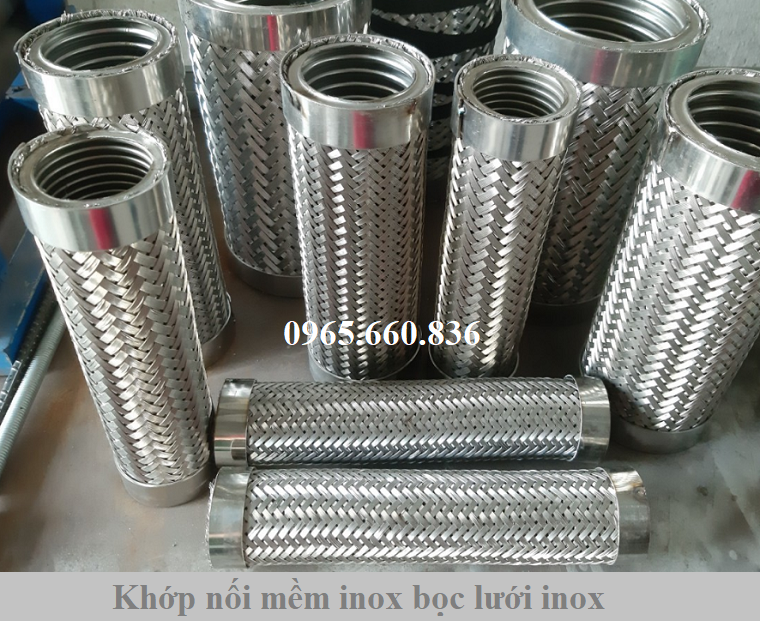 khớp nối mềm inox bọc lưới inox