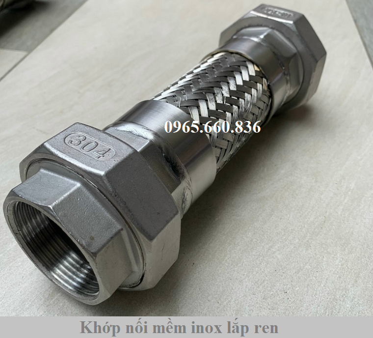 khớp nối mềm inox lắp ren