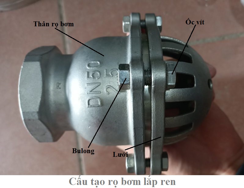 cấu tạo rọ bơm lắp ren