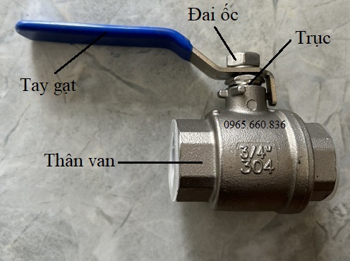 Cấu tạo van bi 2 mảnh.