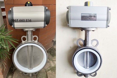 Van bướm inox điều khiển khí nén nhập khẩu.
