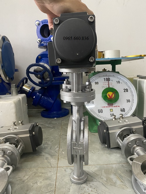 Van bướm thép điều khiển khí nén chịu áp 40bar.