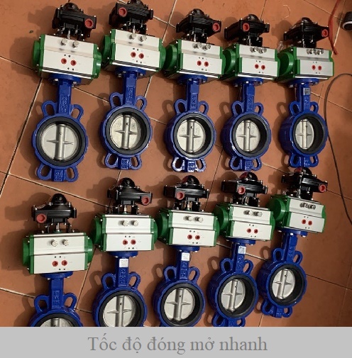 Ưu điểm van bướm khí nén tác động kép.