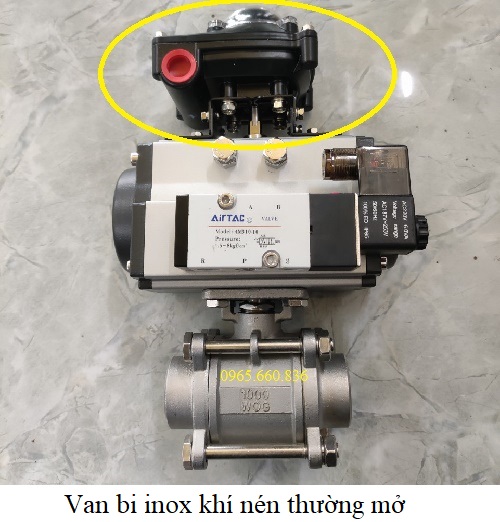 Van bi inox khí nén thường mở.
