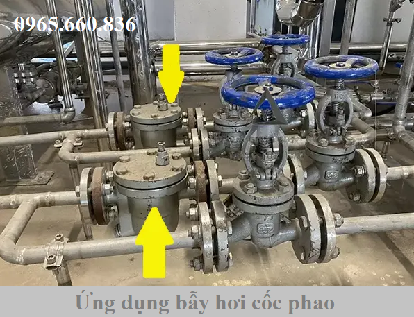 ứng dụng bẫy hơi cốc phao