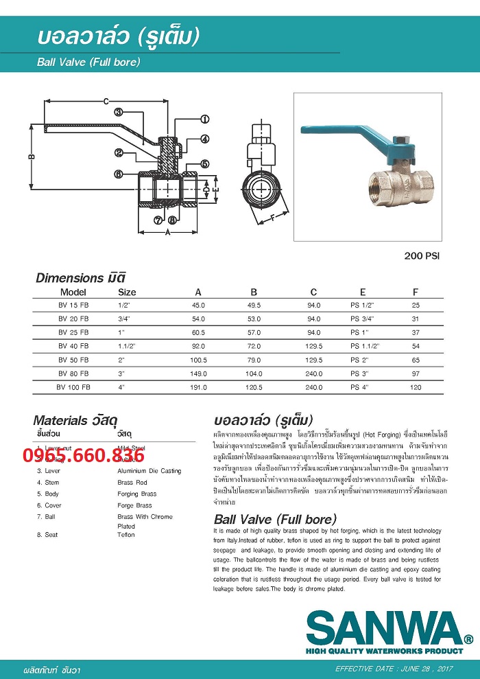 Catalogue van bi Thái Lan