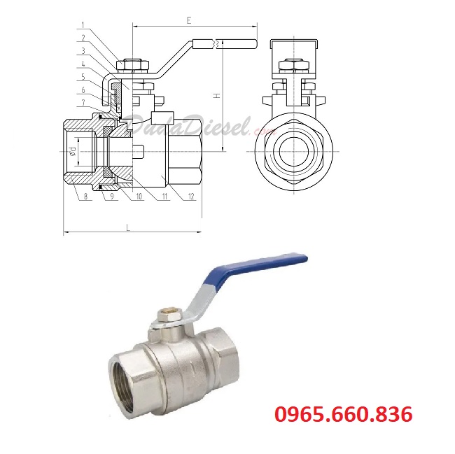 Cấu tạo van bi 2 mảnh 2PC