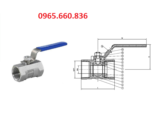 Cấy tạo van bi một mảnh 1PC