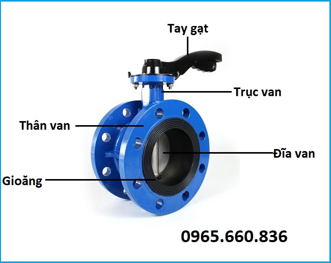 Cấu tạo van bướm hai mặt bích