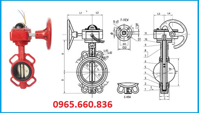 cấu tạo van bướm tín hiệu điện