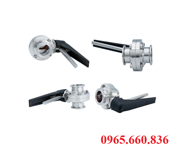 cấu tạo van bướm vi sinh nối clamp D81F