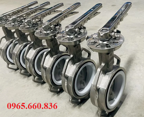 giới thiệu van bướm inox gioăng ptfe d71f4-16p