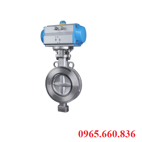 Van bướm thép carbon WCB điều khiển khí nén