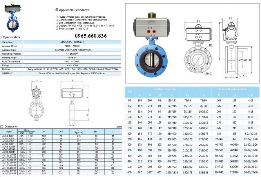 catalogue van bướm điều khiển khí nén