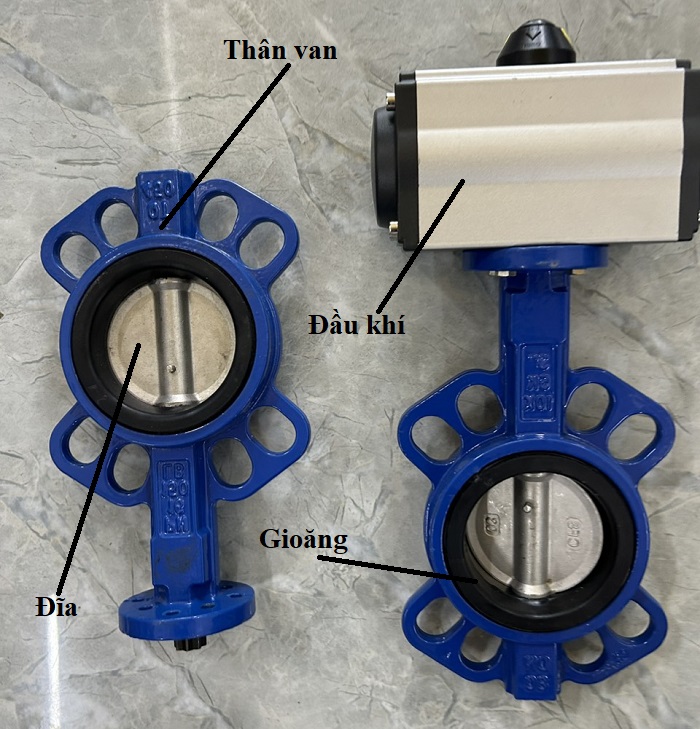 cấu tạo van bướm điều khiển kh&iacute; n&eacute;n on off