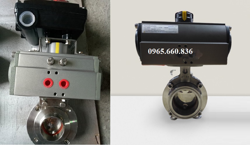 cấu tạo van bướm inox vi sinh điều khiển khí nén