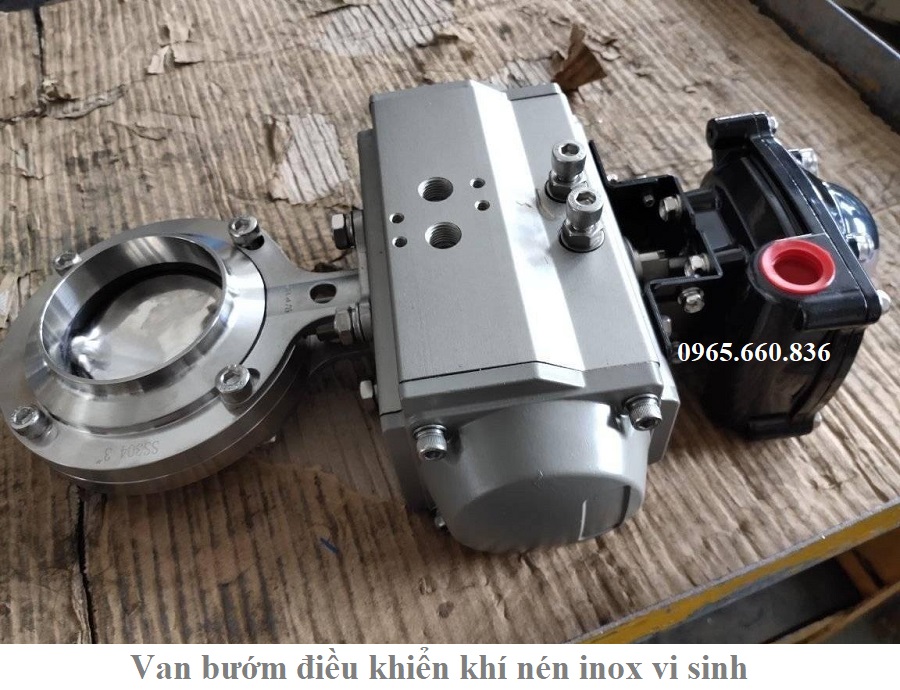 van bướm điều khiển khí nén inox vi sinh 1