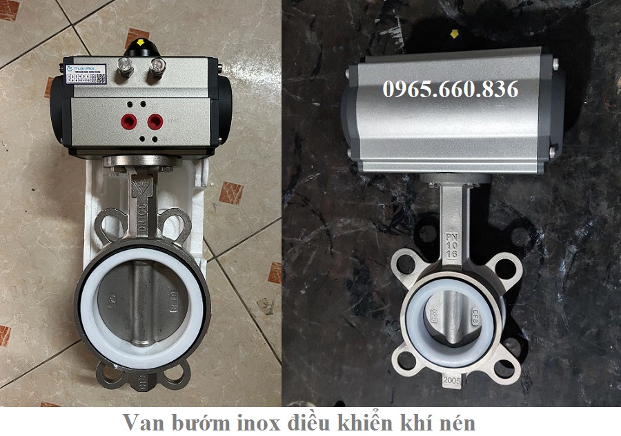 van bướm inox điều khiển khí nén 1