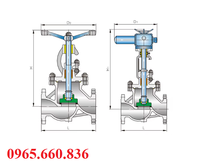 cấu tạo van cầu J41H-40C