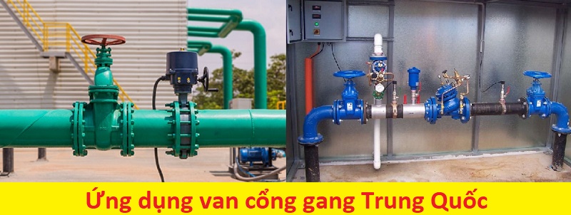 ứng dụng van cổng gang trung quốc