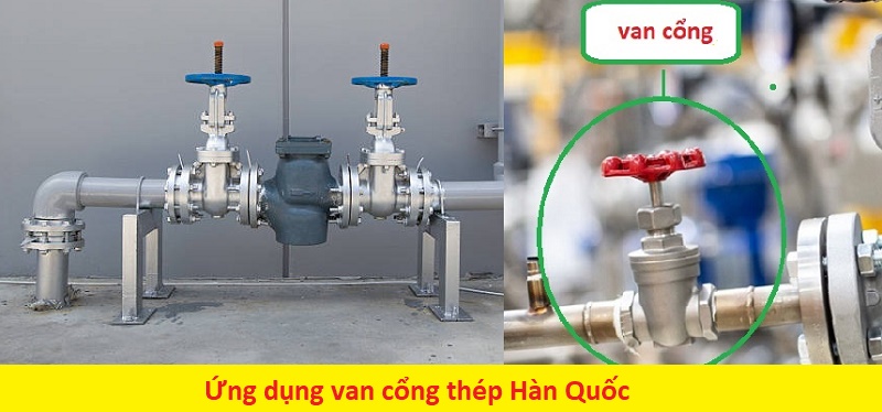 ứng dụng van cổng thép hàn quốc