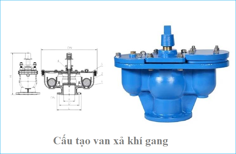 cấu tạo van xả khí gang