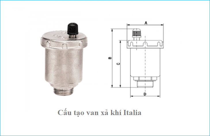 cấu tạo van xả khí italia