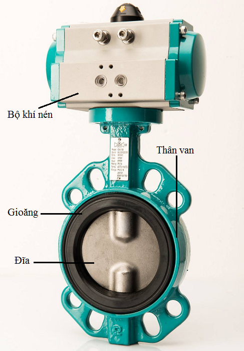 Cấu tạo van bướm hơi.