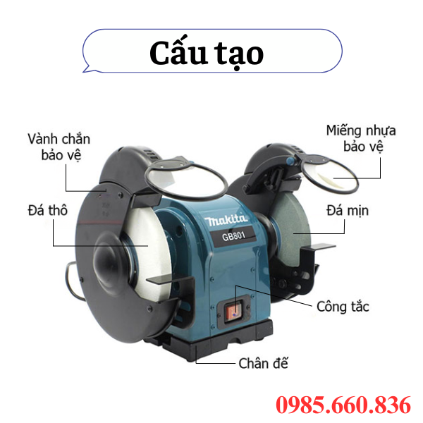 Cấu tạo của máy mài 2 đá