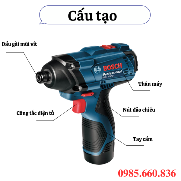Cấu tạo m&aacute;y khoan vặn v&iacute;t