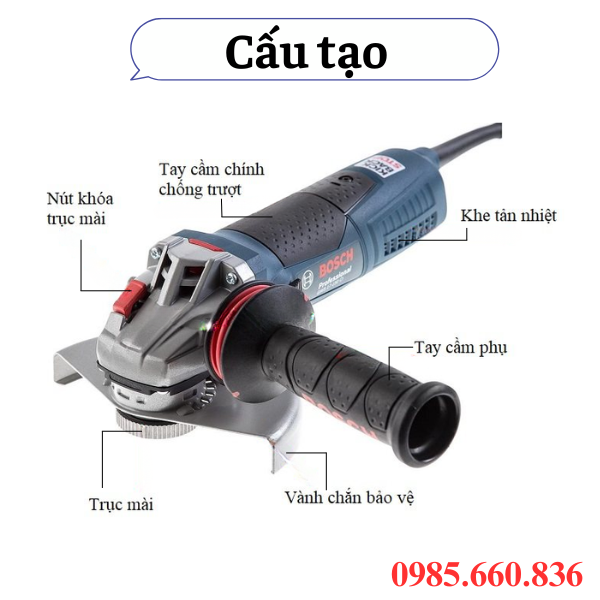 Cấu tạo m&aacute;y m&agrave;i g&oacute;c