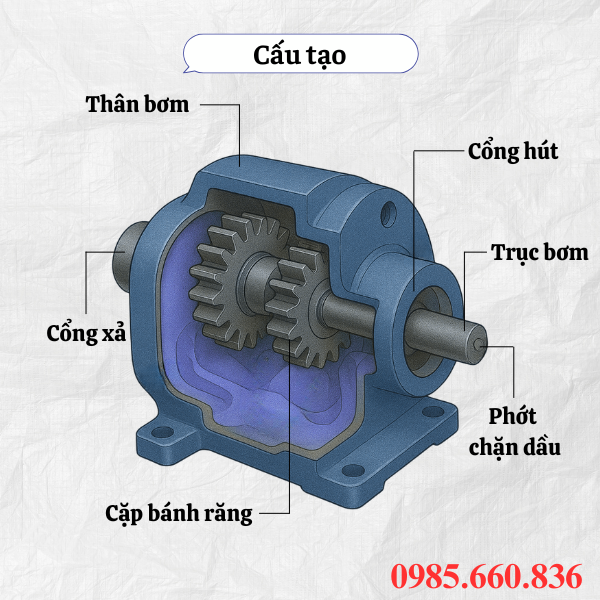 Cấu tạo bơm bánh răng HGP 1AF 8R-X-2B-4B
