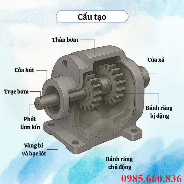 Cấu tạo bơm bánh răng JP20/22/F21/S6/R