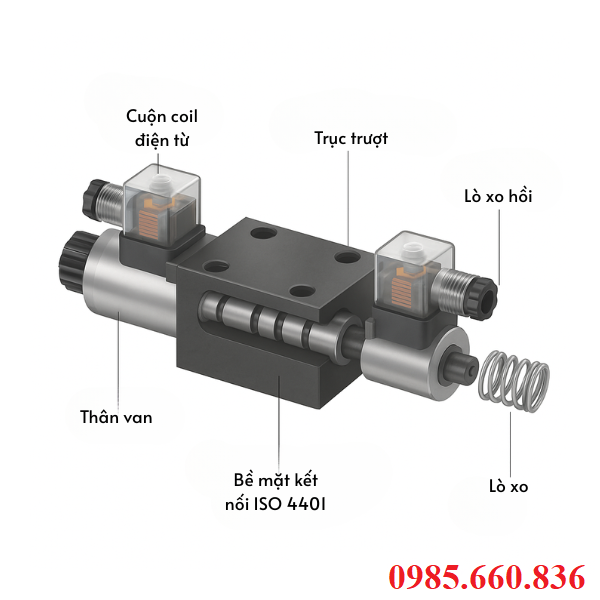 Cấu tạo van điện đảo chiều thủy lực DSG-01-2D2
