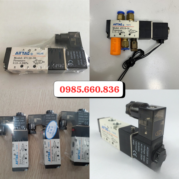 Cấu tạo van điện từ khí nén 4V110-06
