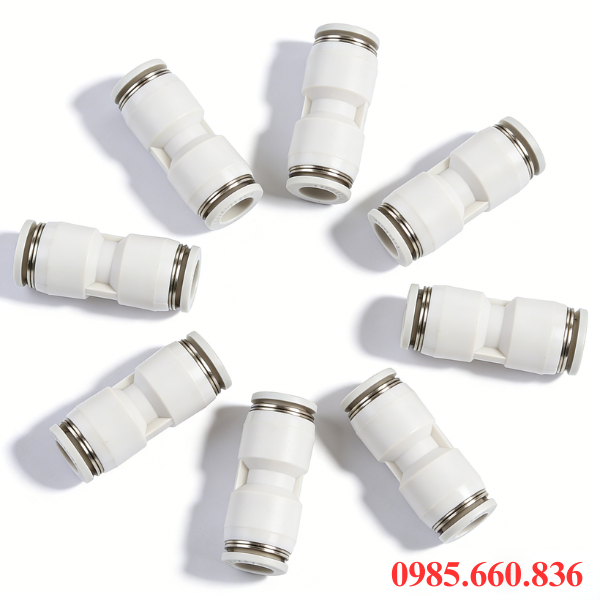 Địa chỉ cung cấp đầu nối thẳng PU trắng ống 4, 6, 8, 10, 12 mm giá tốt
