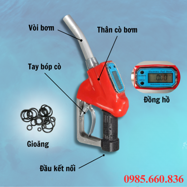 Cấu tạo v&ograve;i bơm xăng dầu tự ngắt