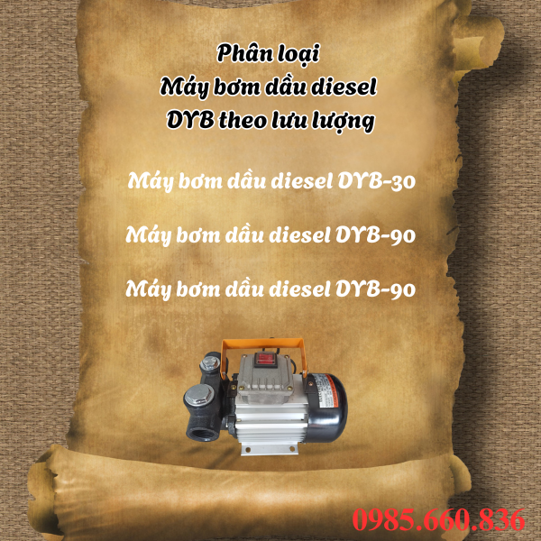 Phân loại máy bơm dầu diesel DYB theo lưu lượng