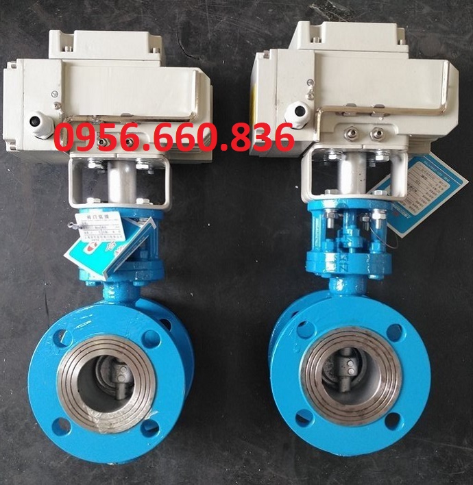 van bướm điều khiển điện hai mặt bích 1