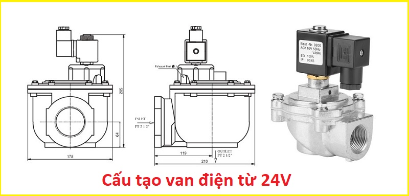 cấu tao van điện từ giũ bụi