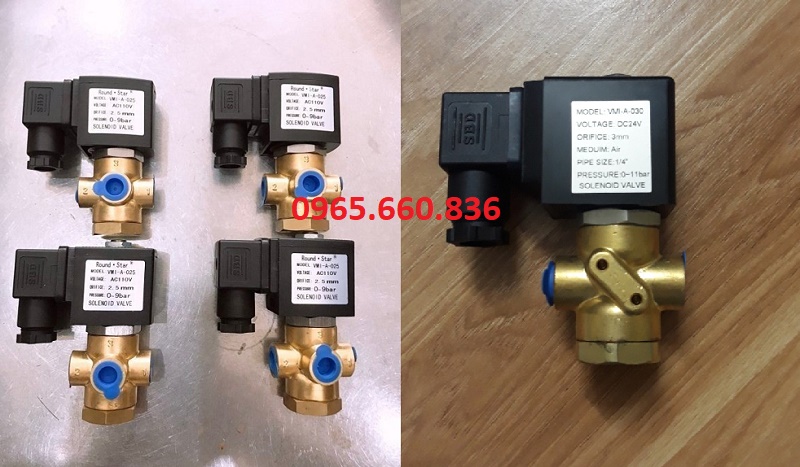 van điện từ 3 ngã 24v 220v