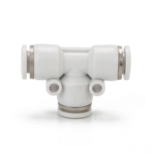 Tê thu PEG màu trắng khí nén ống 4, 6, 8, 10, 12 mm