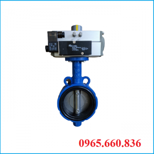 Van bướm điều khiển khí nén kèm van điện từ solenoid