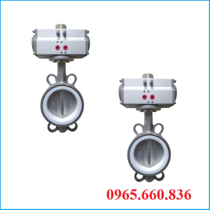 Van bướm inox điều khiển khí nén Đài Loan