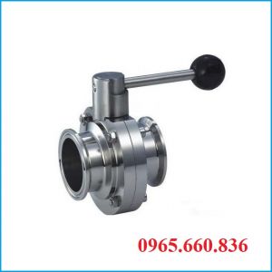 Van bướm inox vi sinh tay rút