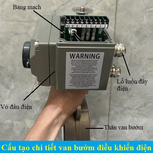 Cấu tạo chi tiết van bướm điều khiển điện